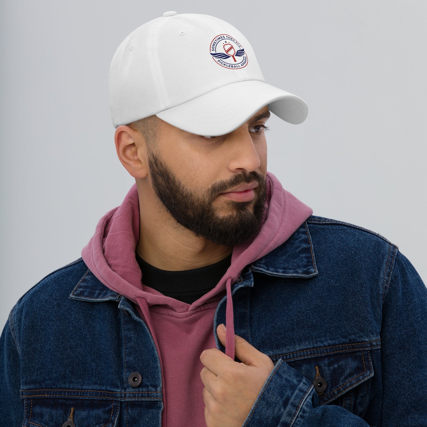 Sometimes They Fly white pickleball Dad hat