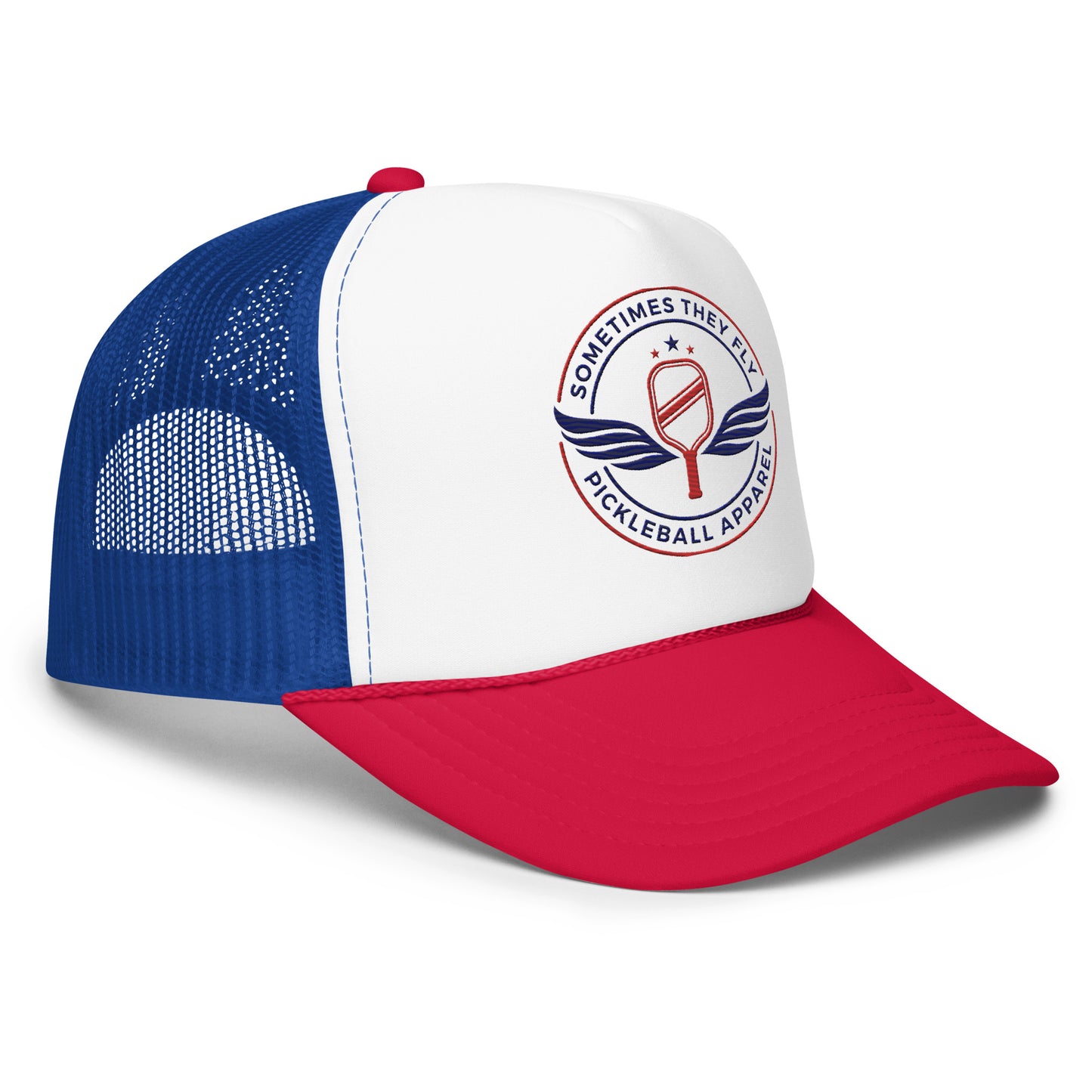 Sometimes they fly trucker hat red white and blue pickleball hat