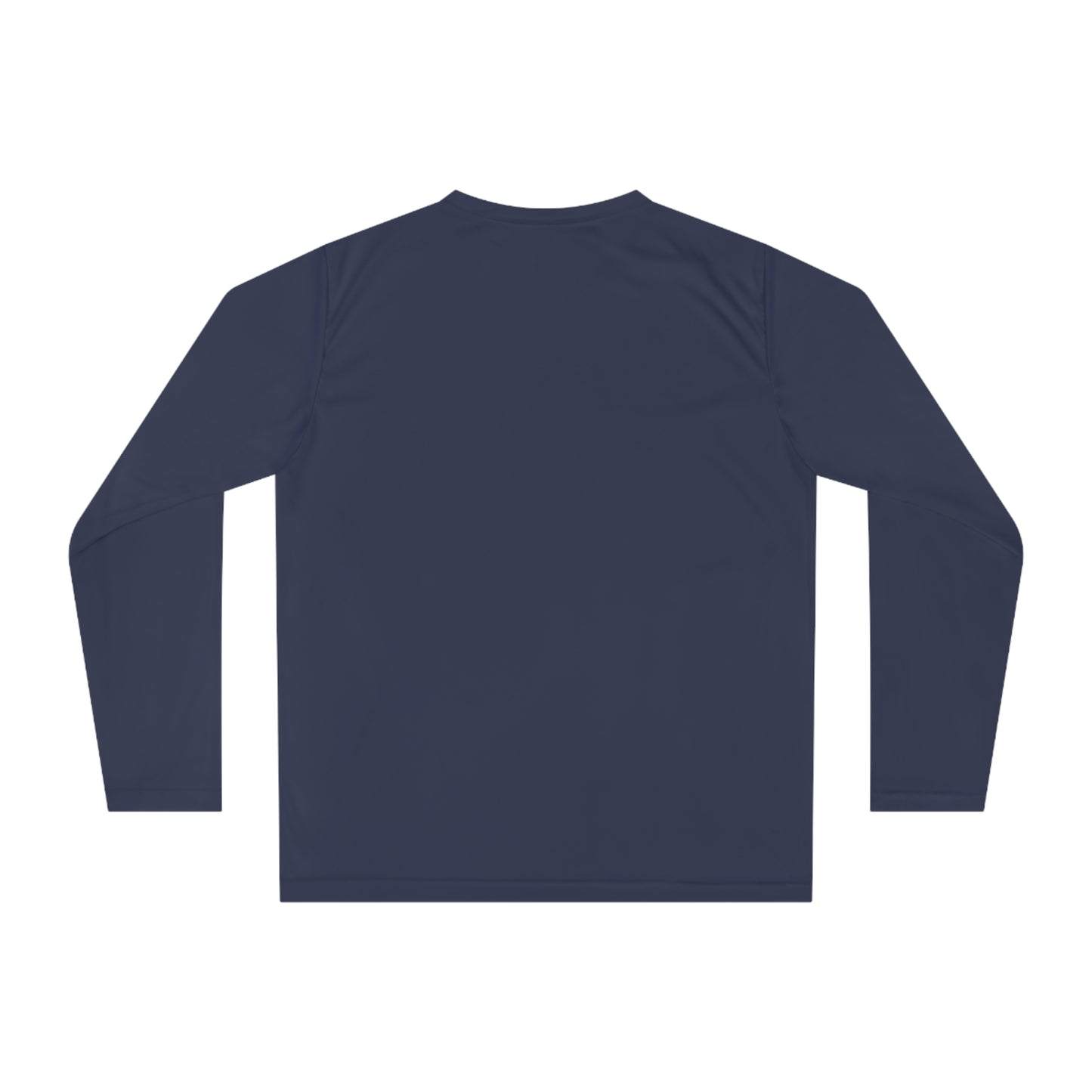 Sometimes they fly long Pickleball sleeve colored logo only performance sports shirt Navy blue back 