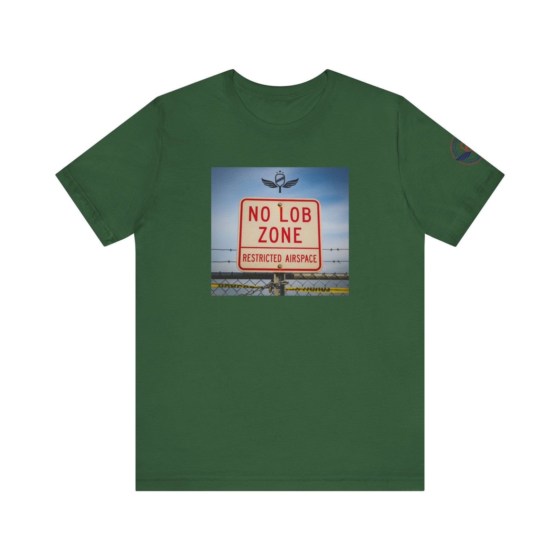 green t-shirt  Sometimes they fly  'No Lob Zone' pickleball apparel aggressive