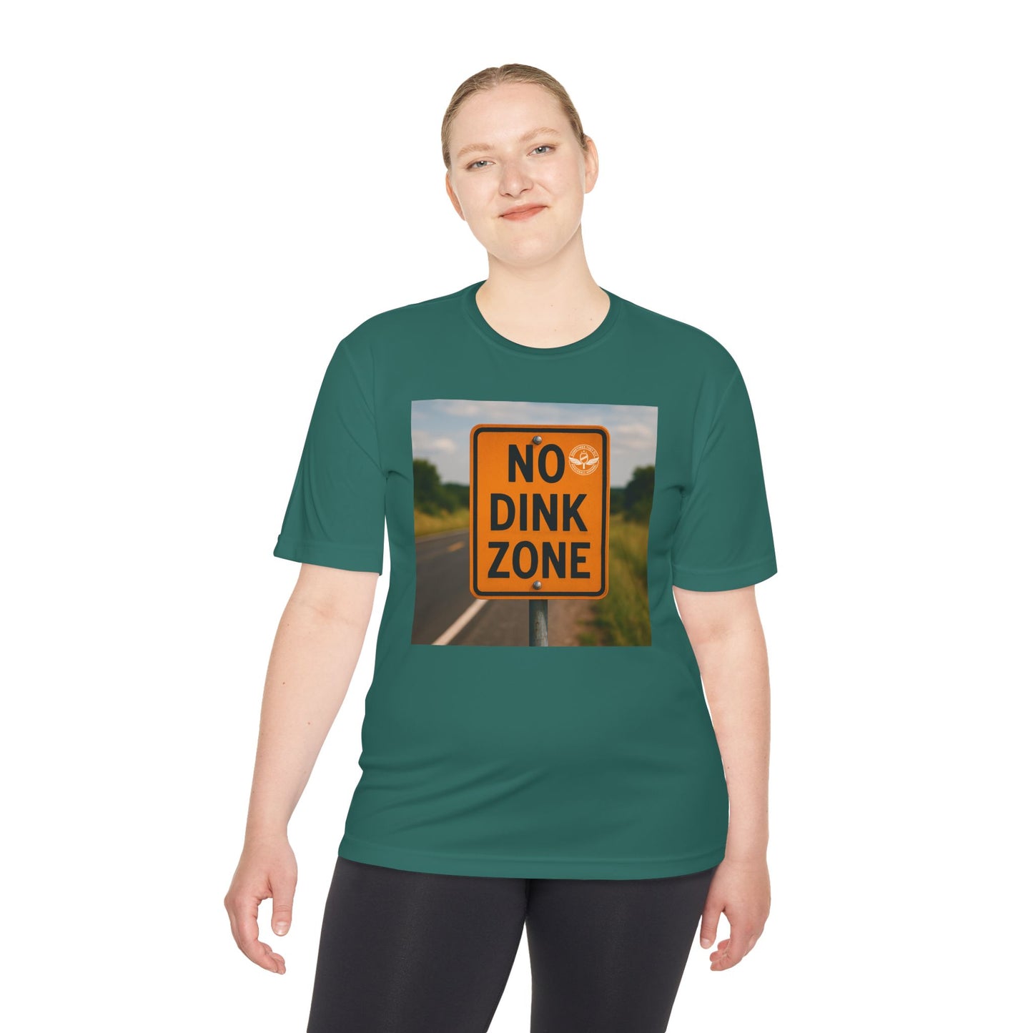 Spruce green sometimes they fly “no dink zone” road sign women’s pickleball shirt 