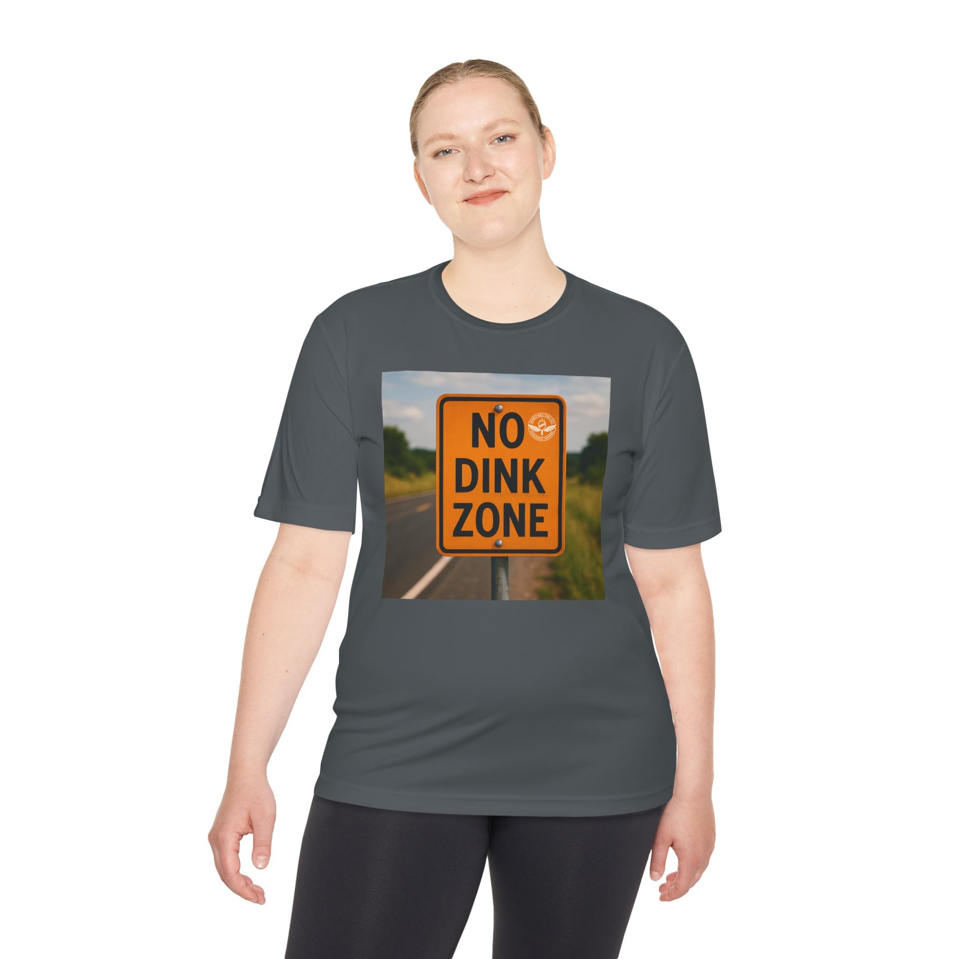 Grey sometimes they fly “no dink zone” road sign women’s pickleball shirt 
