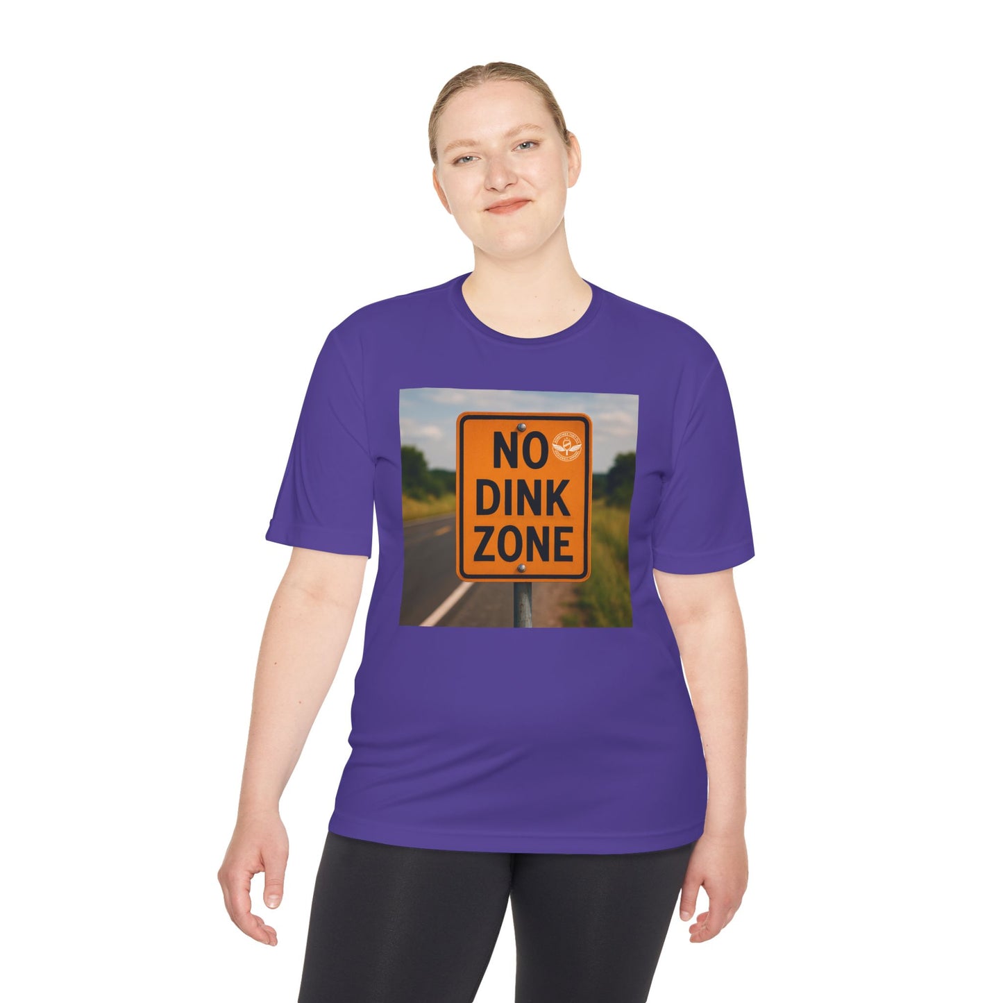 Purple sometimes they fly “no dink zone” road sign women’s pickleball shirt 