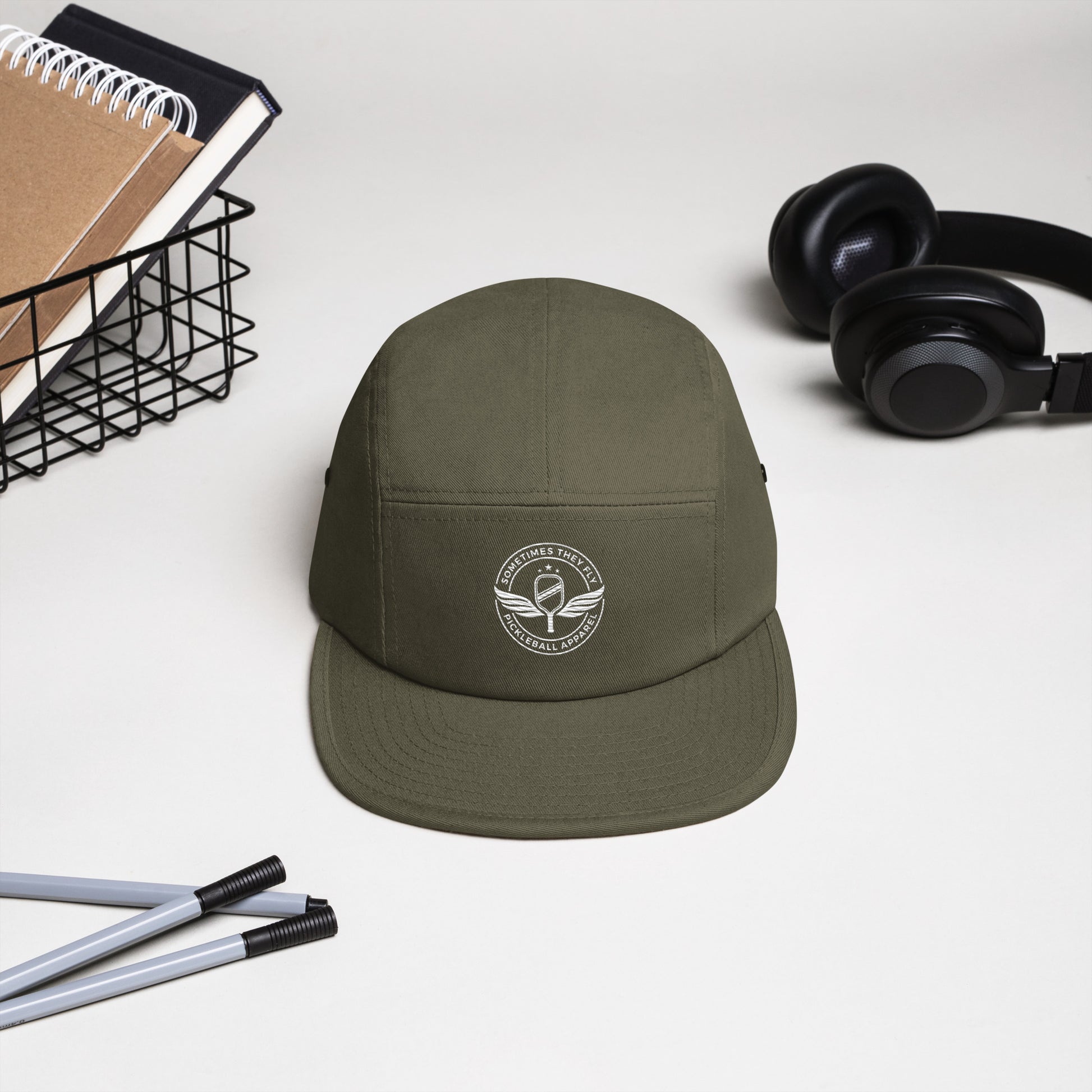STF Five Panel dark green pickleball cap