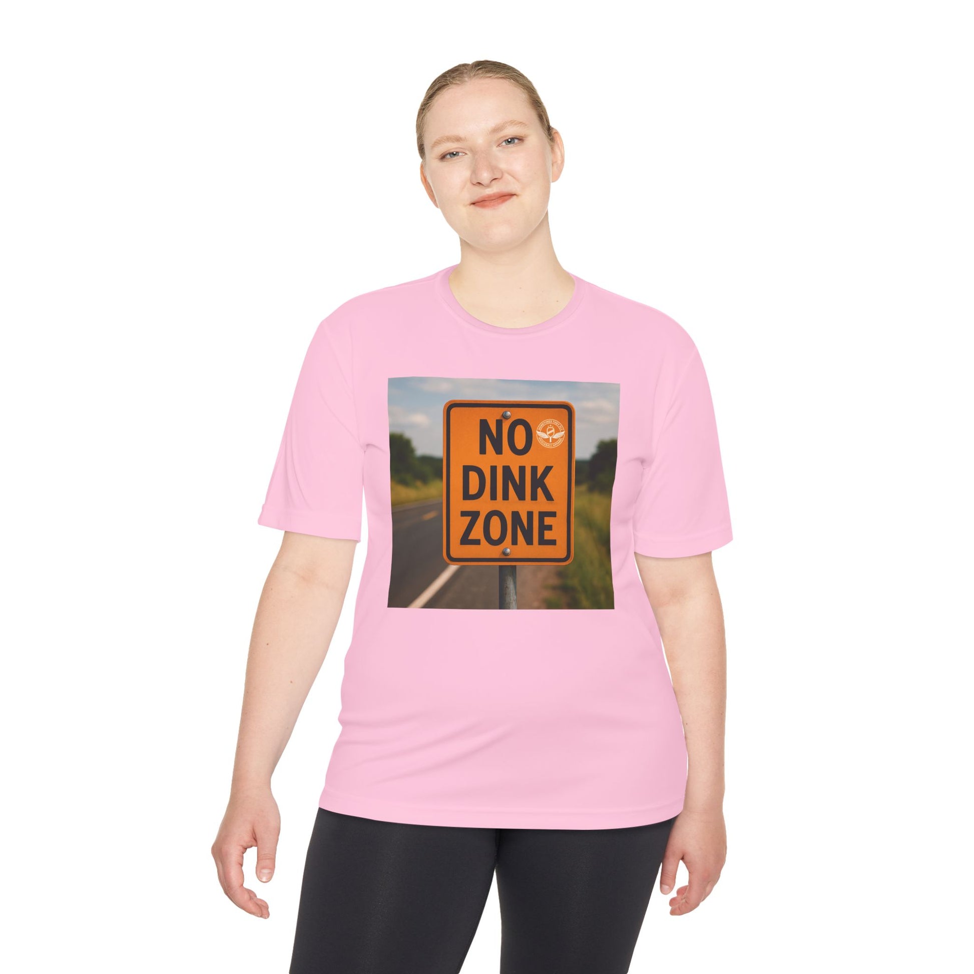 Pink sometimes they fly “no dink zone” road sign women’s pickleball shirt 