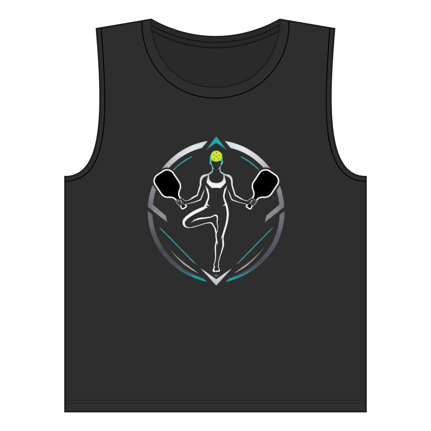 Pickleball Woman Muscle Tank — "Woosah" Calm Serve Athletic Tank Top