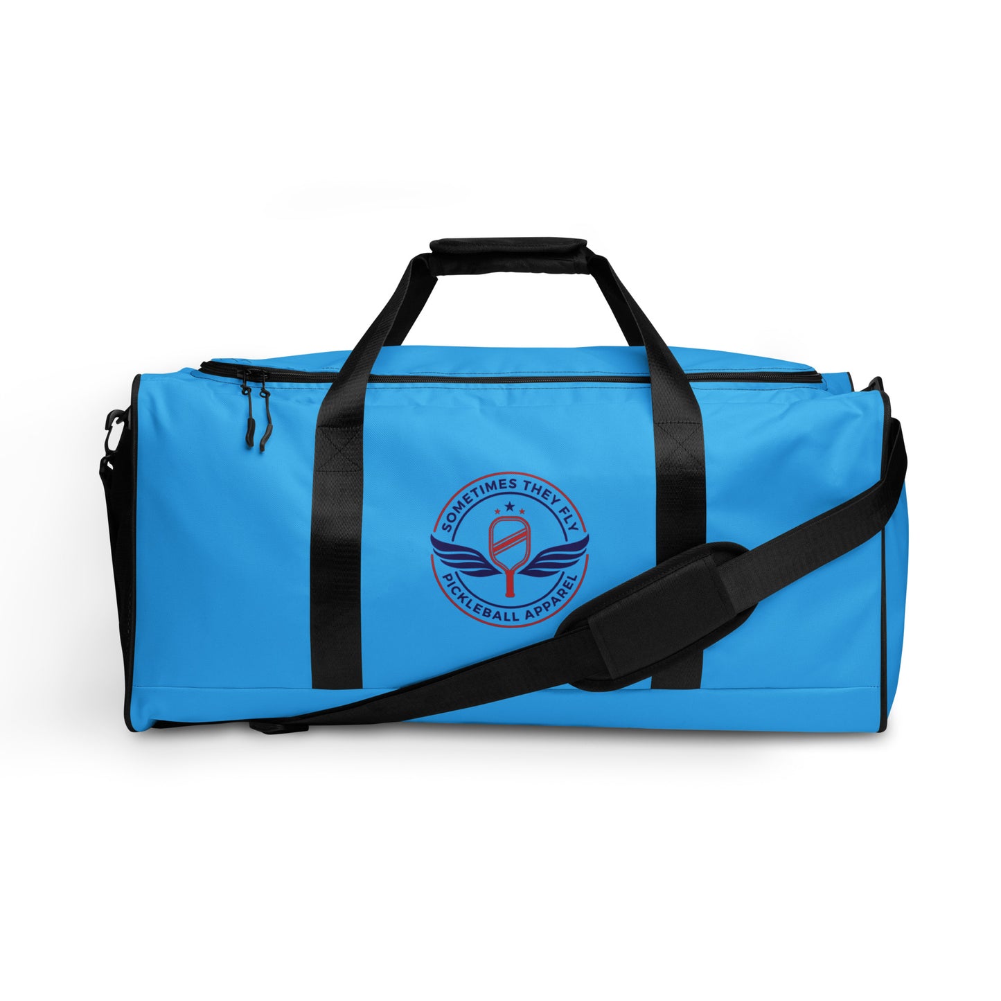 Sometimes They Fly ultra blue pickleball duffle bag 