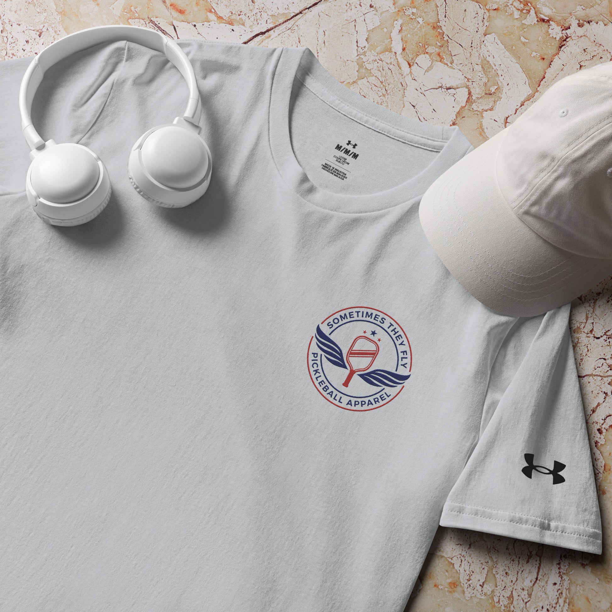 Sometimes They Fly athletic under armor pickleball shirt grey 