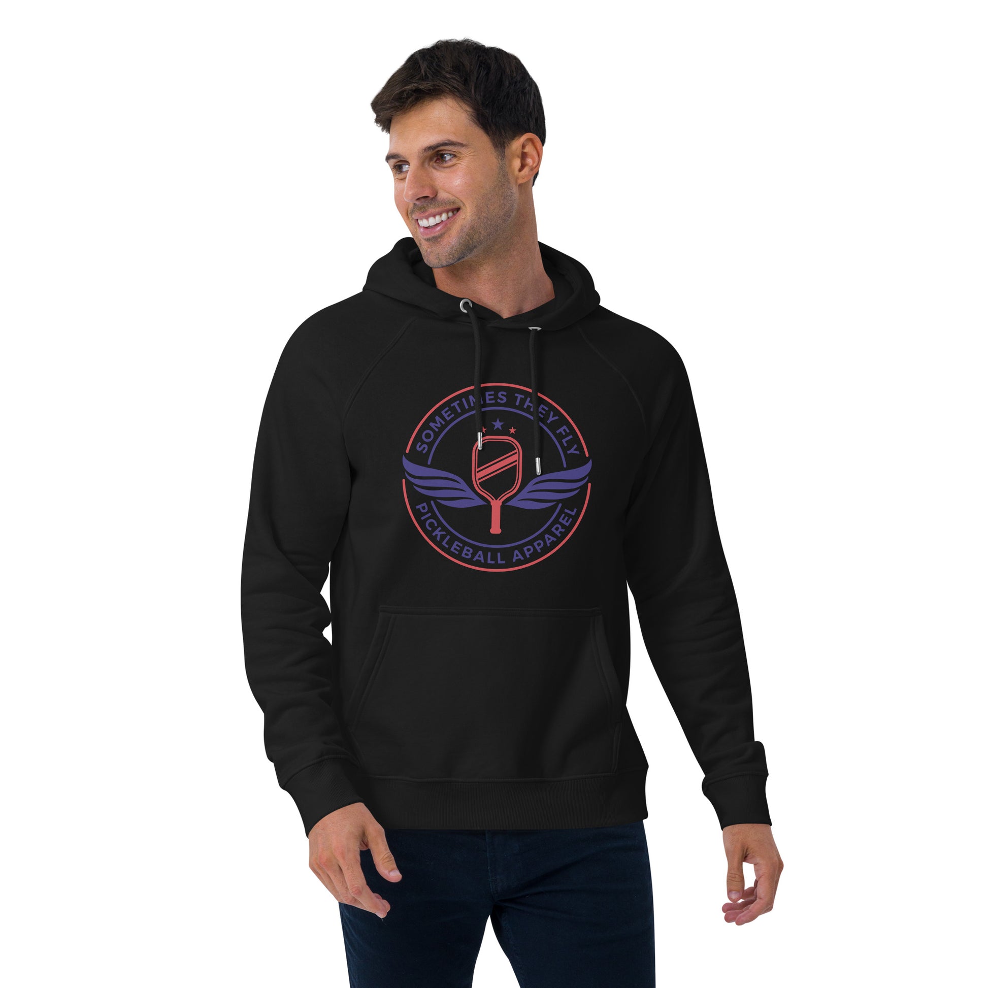 Sometimes they fly mens pickleball/comfort hoodie black 