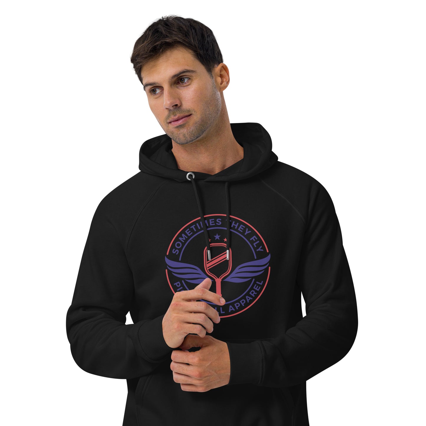 Sometimes they fly mens pickleball/comfort hoodie black 