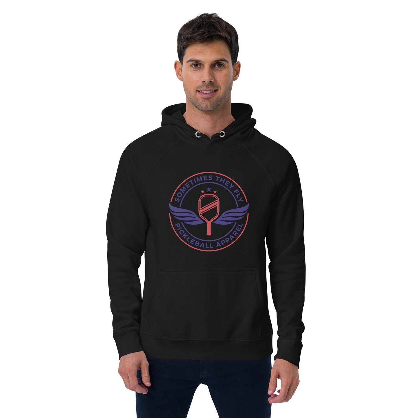Sometimes they fly mens pickleball/comfort hoodie black 
