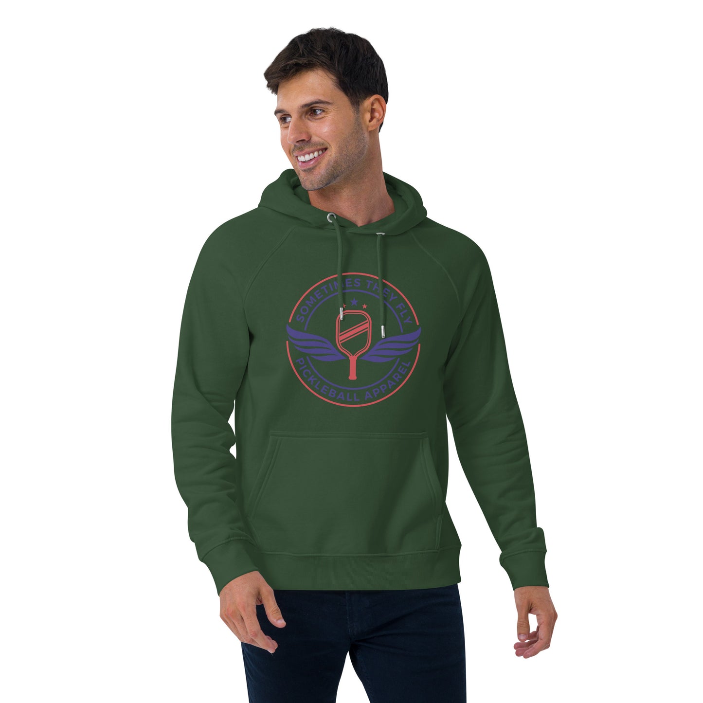 Sometimes they fly mens pickleball/comfort hoodie green