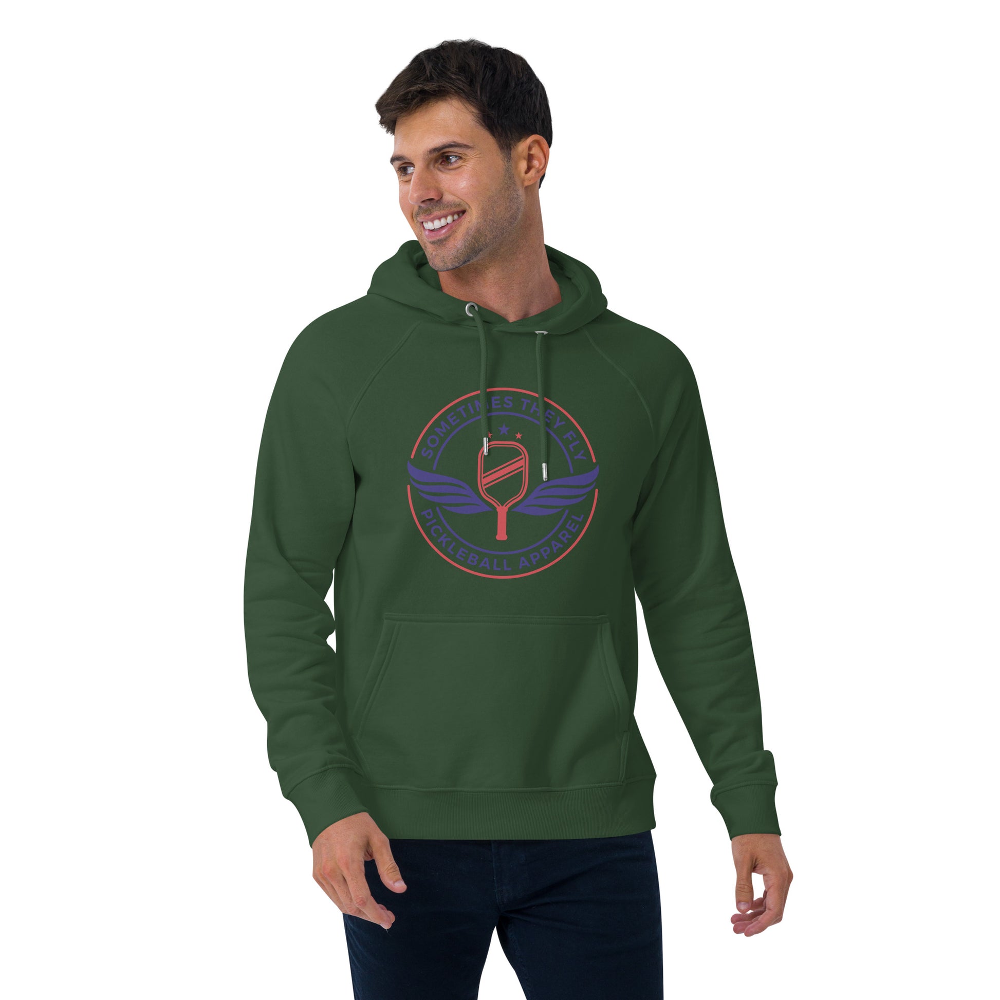 Sometimes they fly mens pickleball/comfort hoodie green