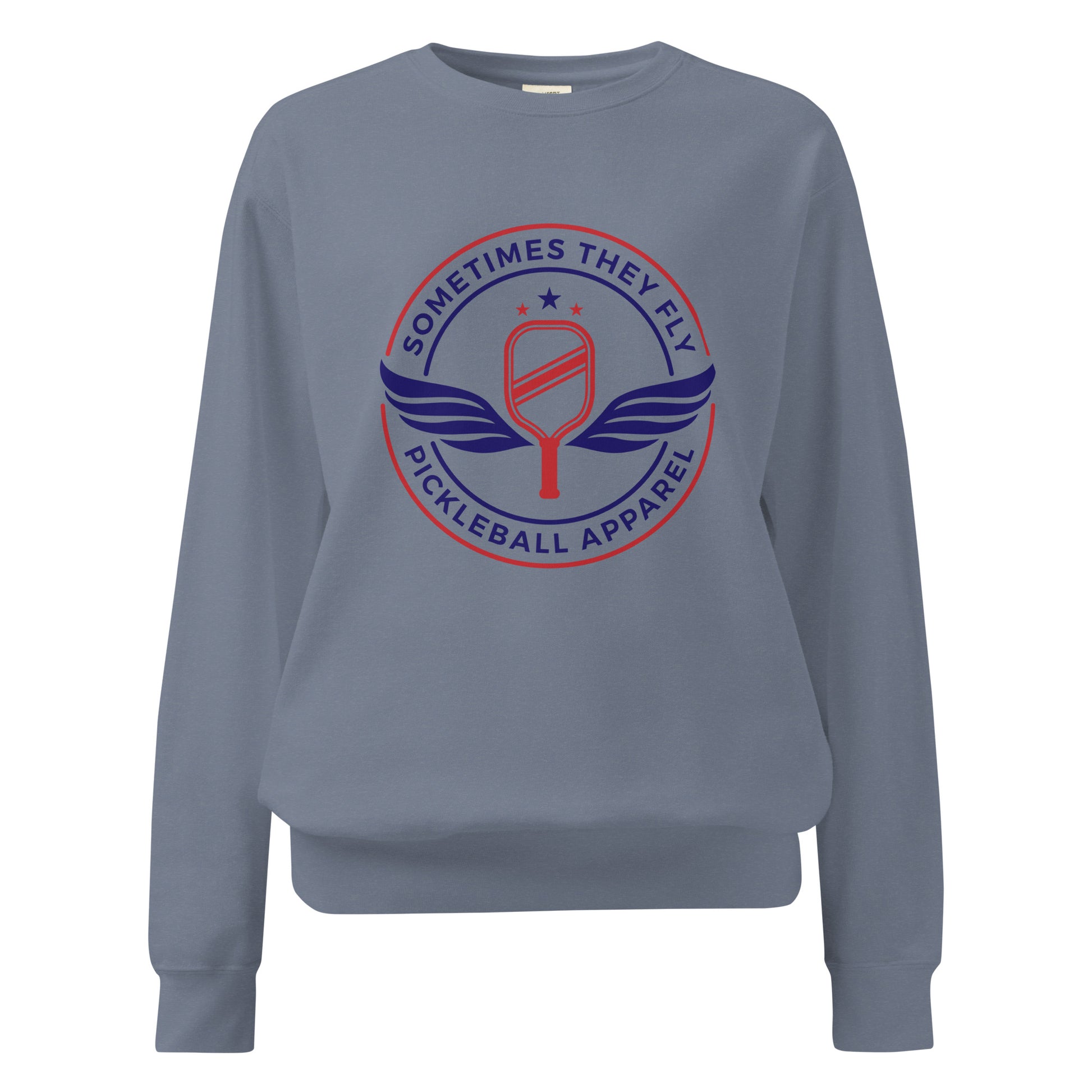 Sometimes they fly pickleball/comfort sweatshirt blue jean