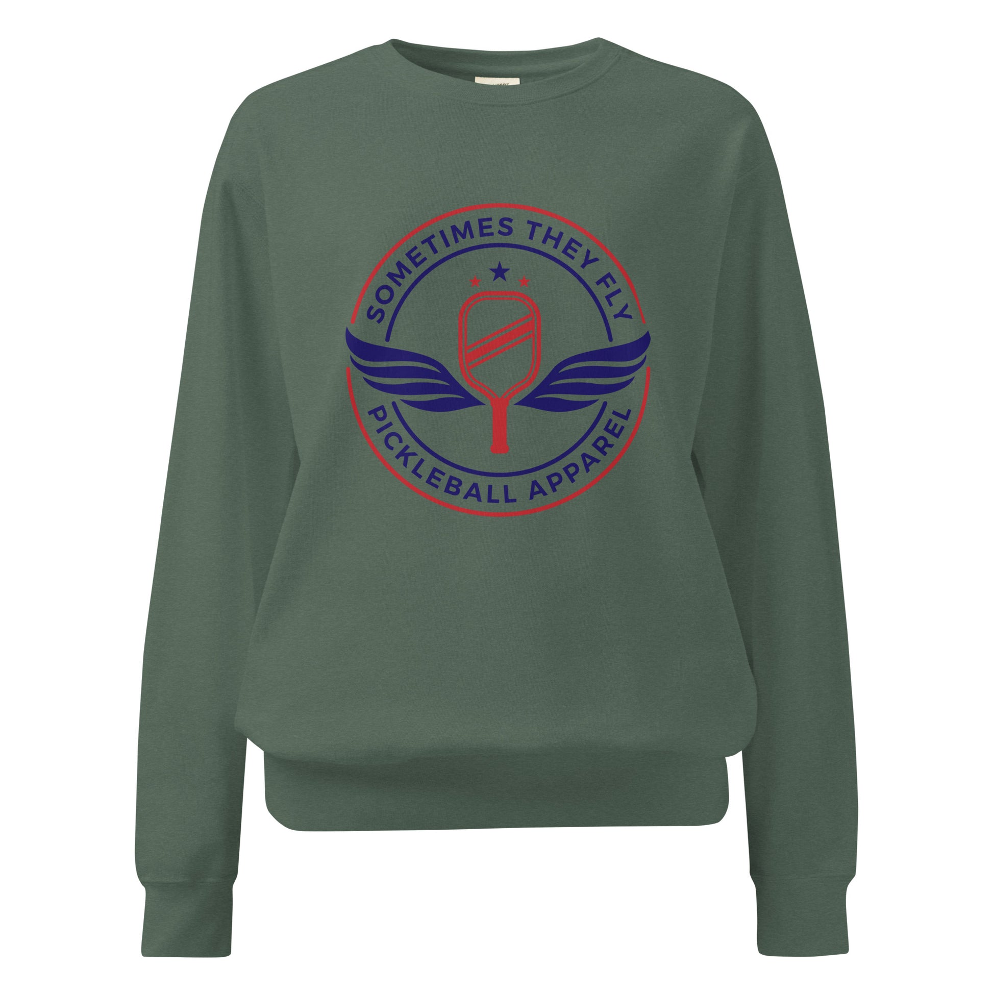 Sometimes they fly pickleball/comfort sweatshirt blue spruce 