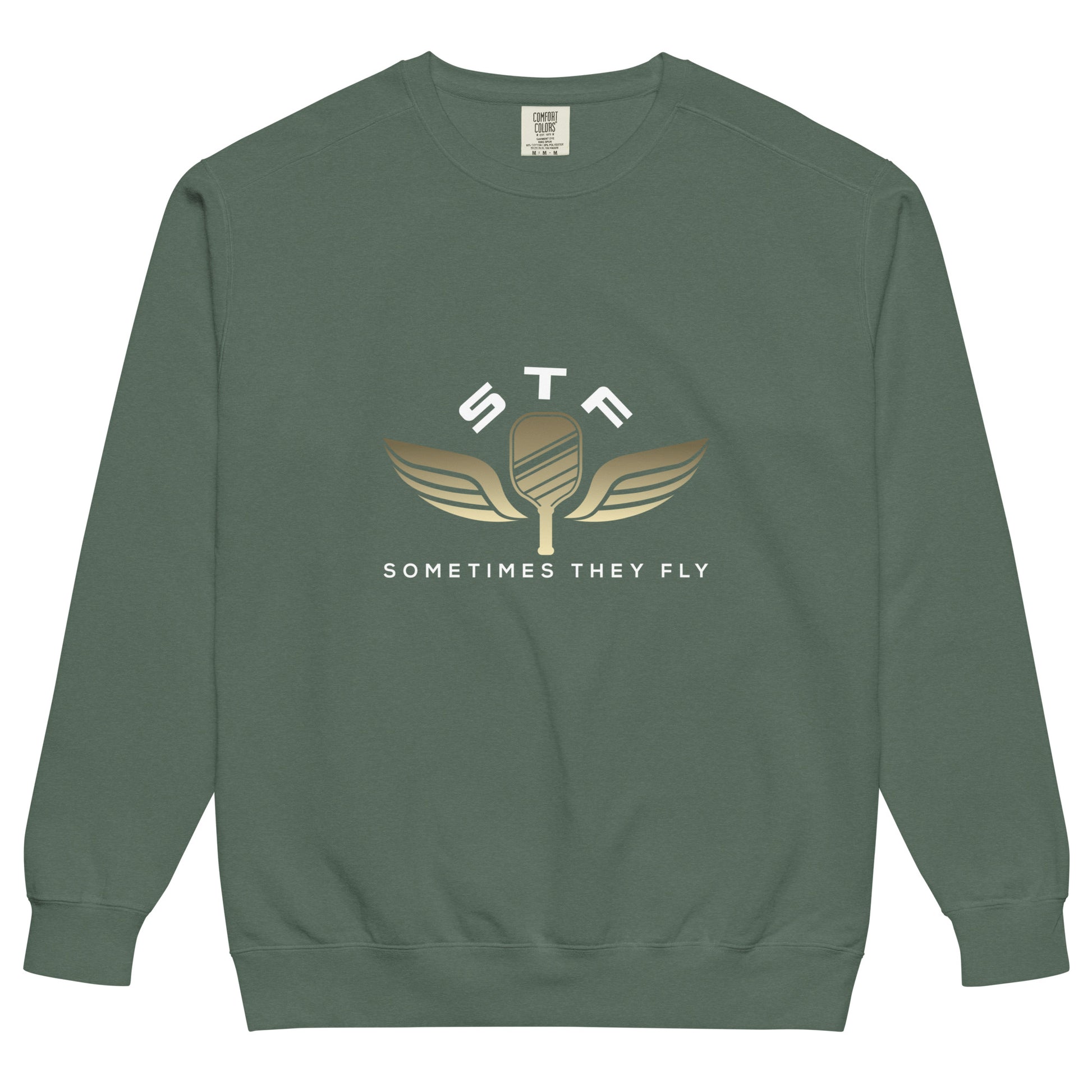 Sometimes they fly pickleball/comfort sweatshirt blue spruce
