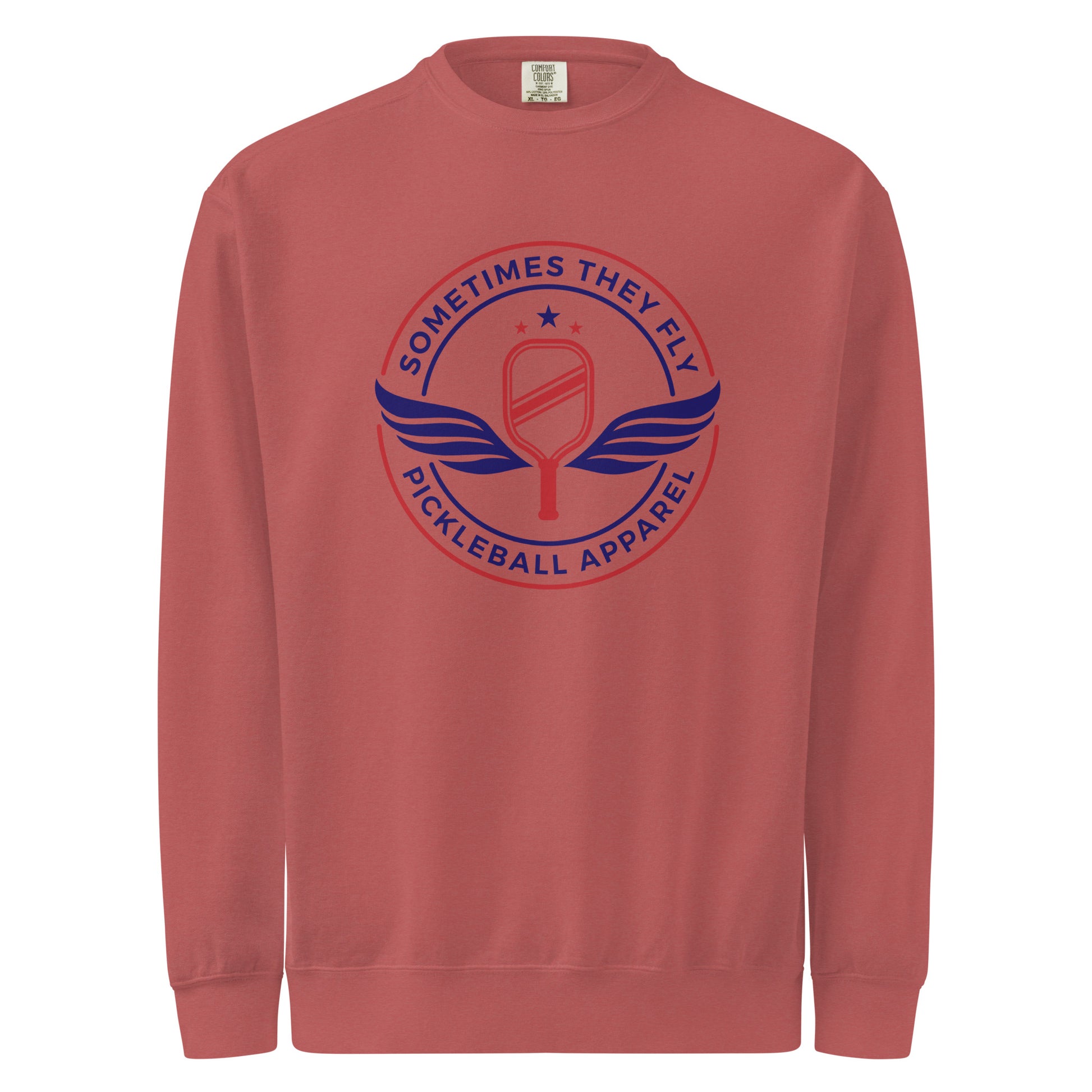 Sometimes they fly pickleball/comfort sweatshirt crimson red