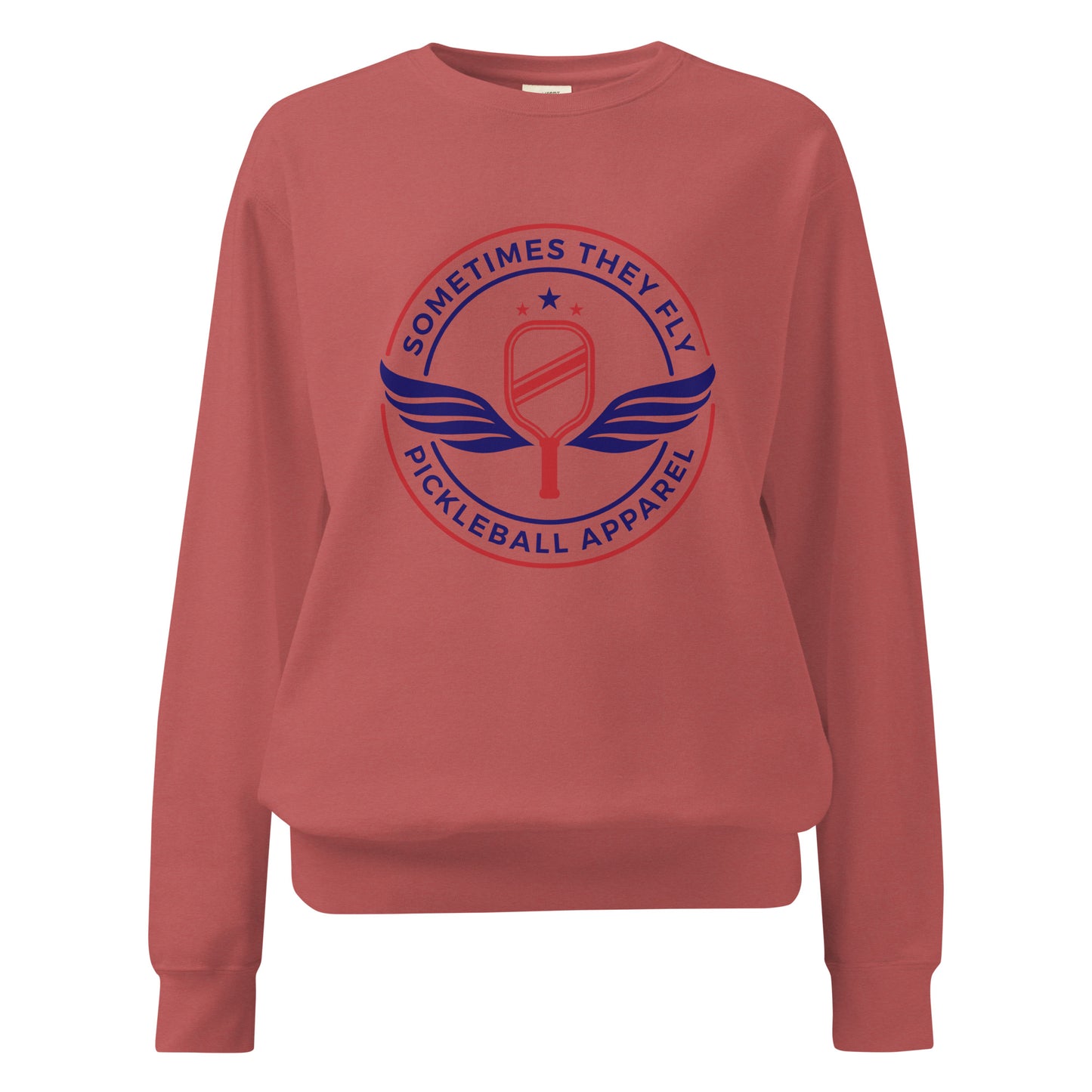 Sometimes they fly pickleball/comfort sweatshirt crimson red 