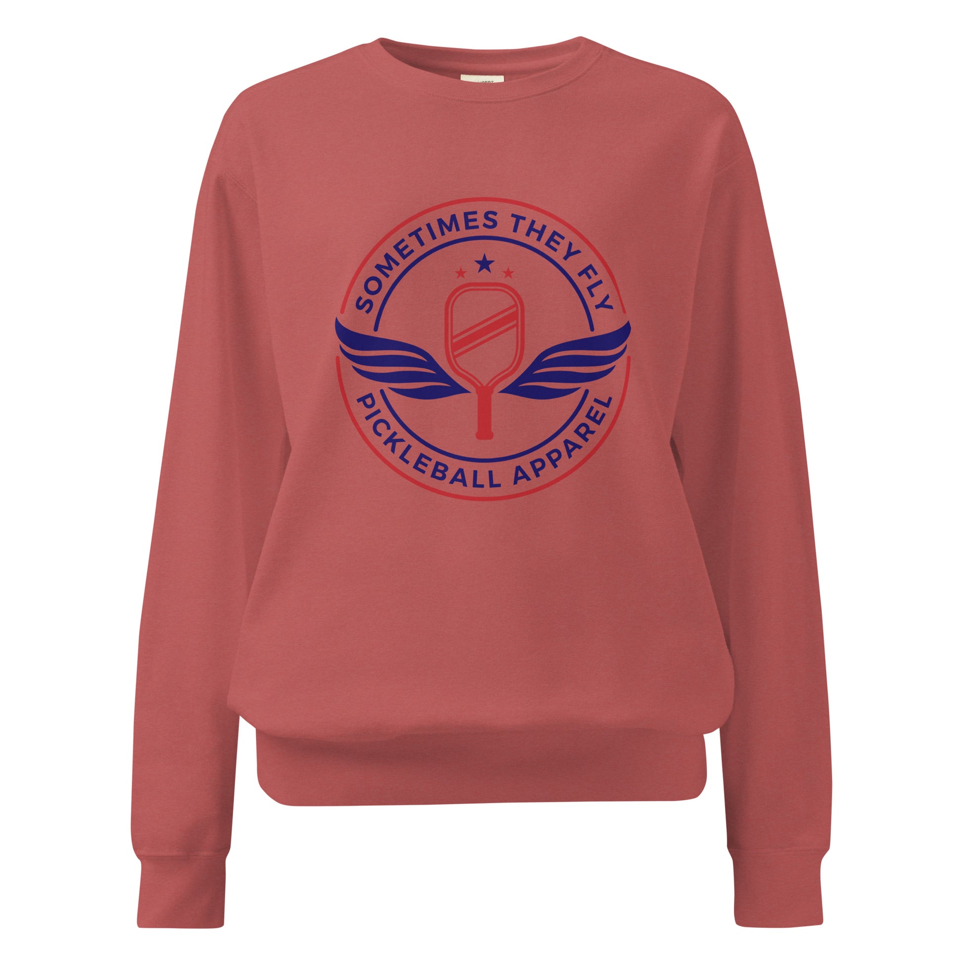 Sometimes they fly pickleball/comfort sweatshirt crimson red 