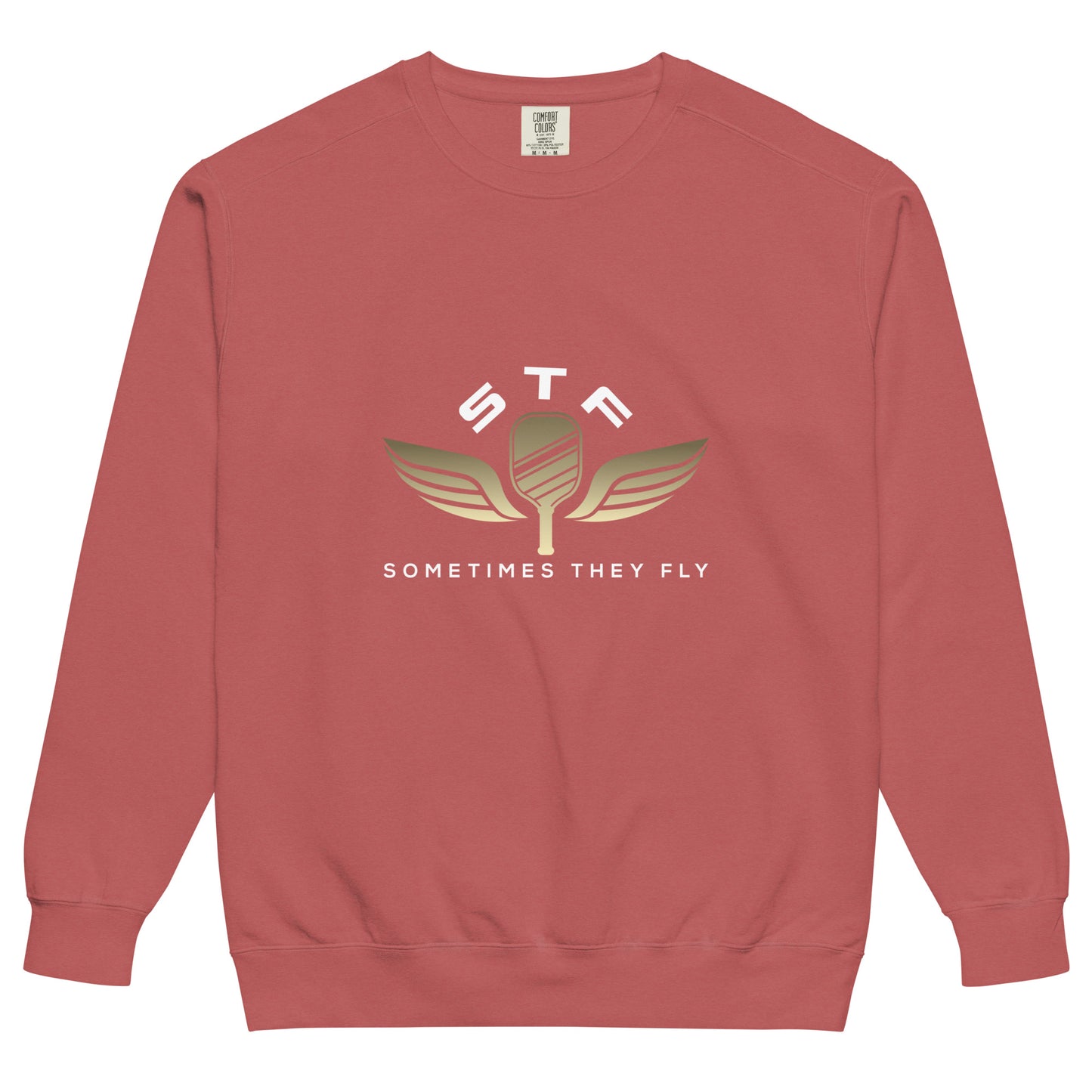 Sometimes they fly pickleball/comfort sweatshirt crimson red