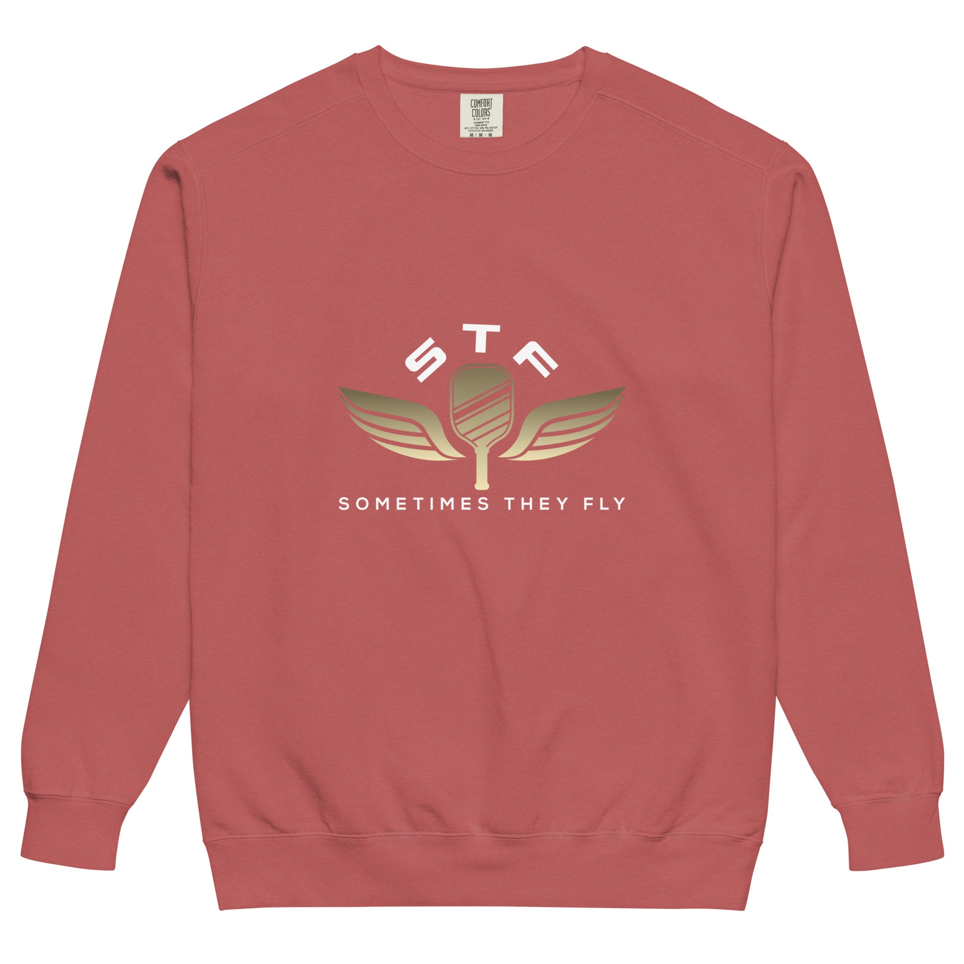 Sometimes they fly pickleball/comfort sweatshirt crimson red