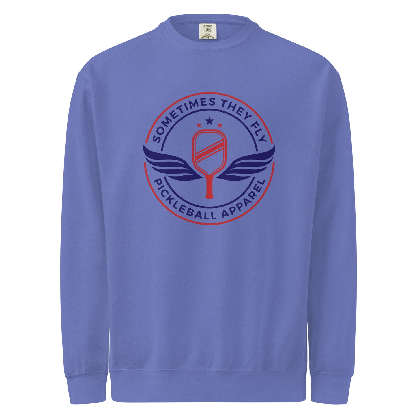 Sometimes they fly pickleball/comfort sweatshirt Flo blue
