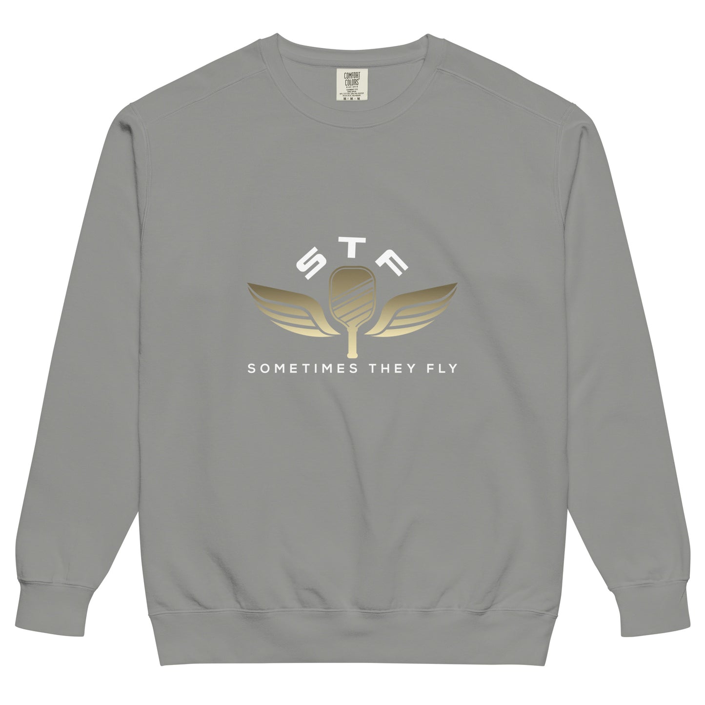 Sometimes they fly pickleball/comfort sweatshirt grey
