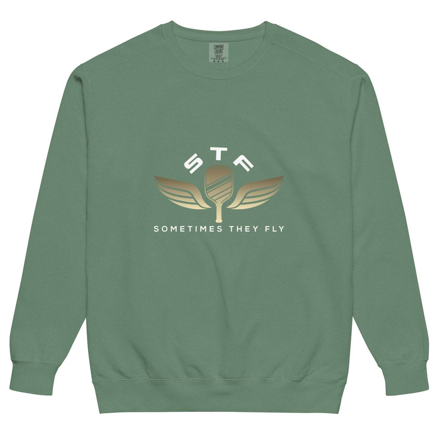 Sometimes they fly pickleball/comfort sweatshirt light green