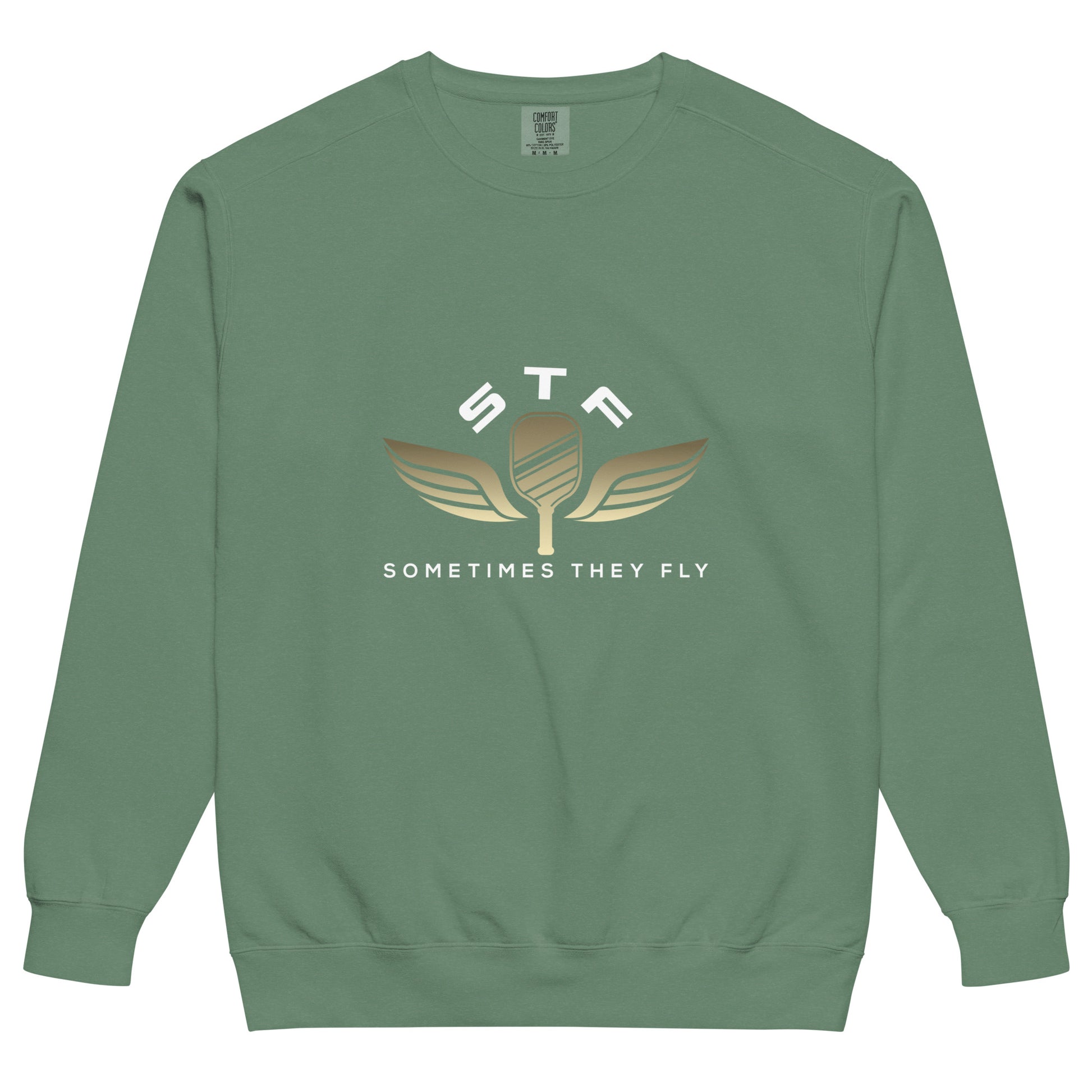 Sometimes they fly pickleball/comfort sweatshirt light green