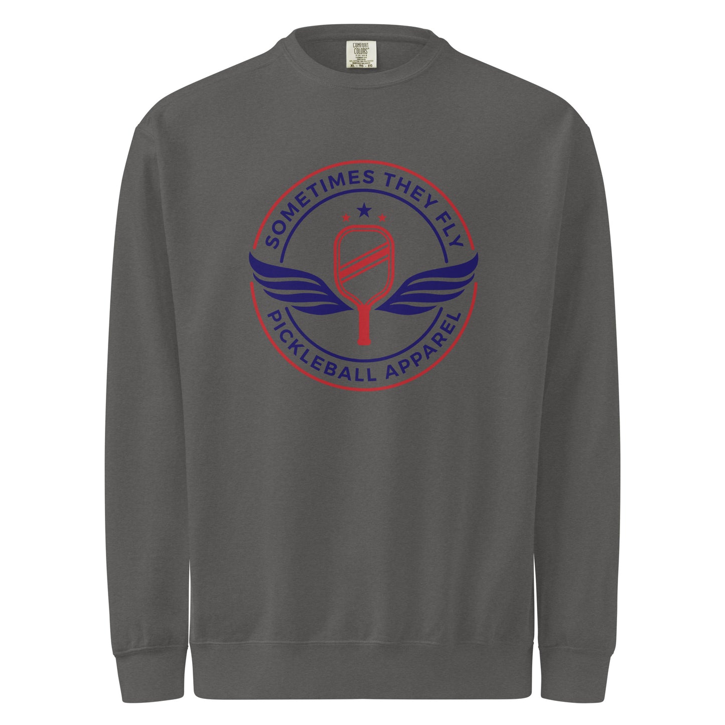 Sometimes they fly pickleball/comfort sweatshirt pepper grey 