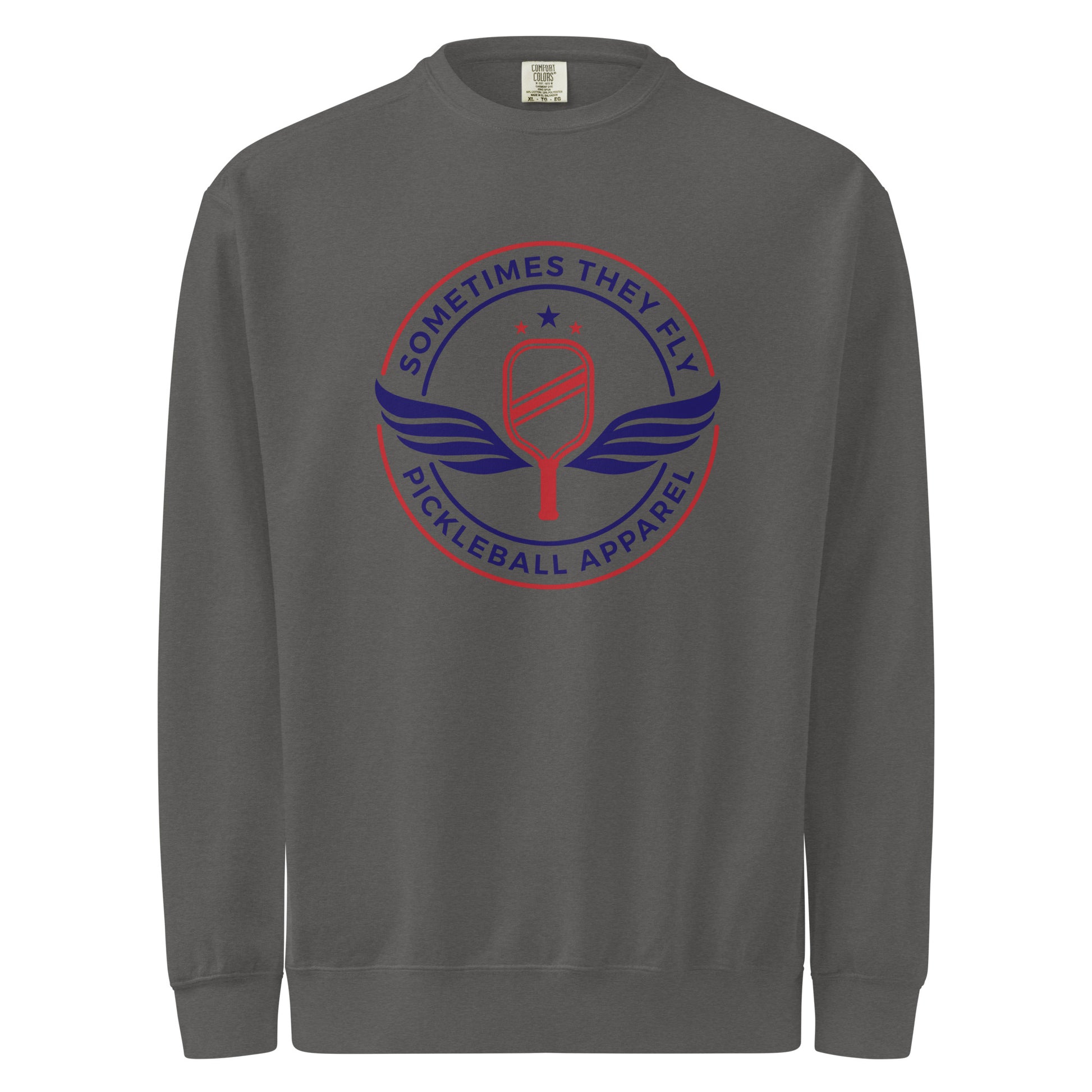 Sometimes they fly pickleball/comfort sweatshirt pepper grey 