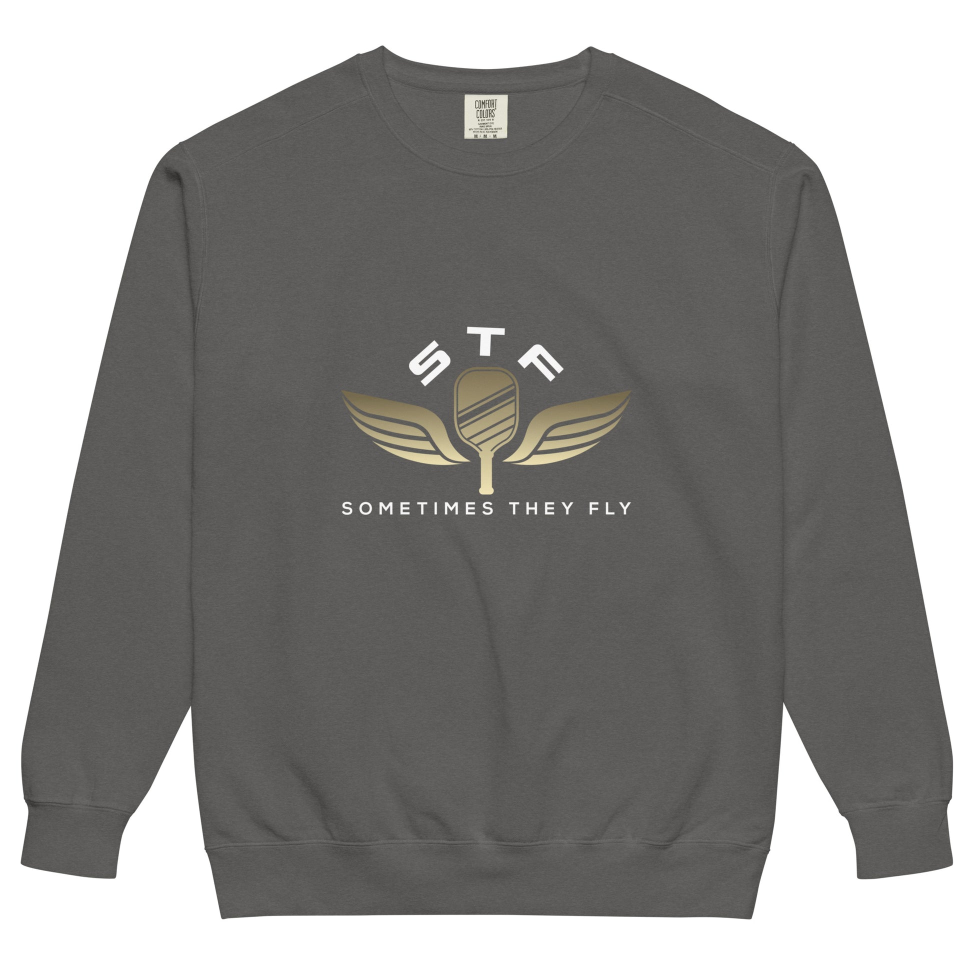 Sometimes they fly pickleball/comfort sweatshirt pepper grey
