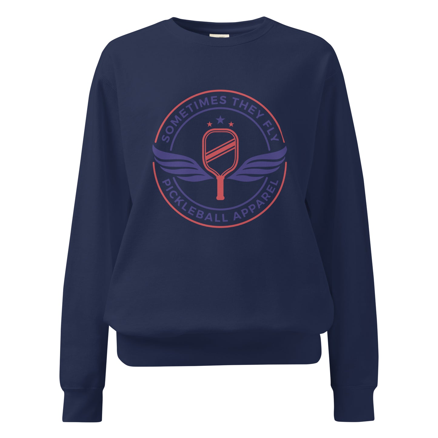 Sometimes they fly pickleball/comfort sweatshirt navy blue