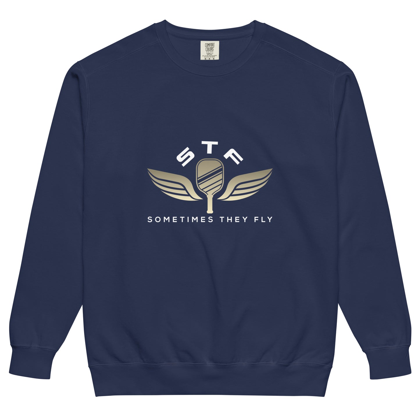 Sometimes they fly pickleball/comfort sweatshirt navy blue