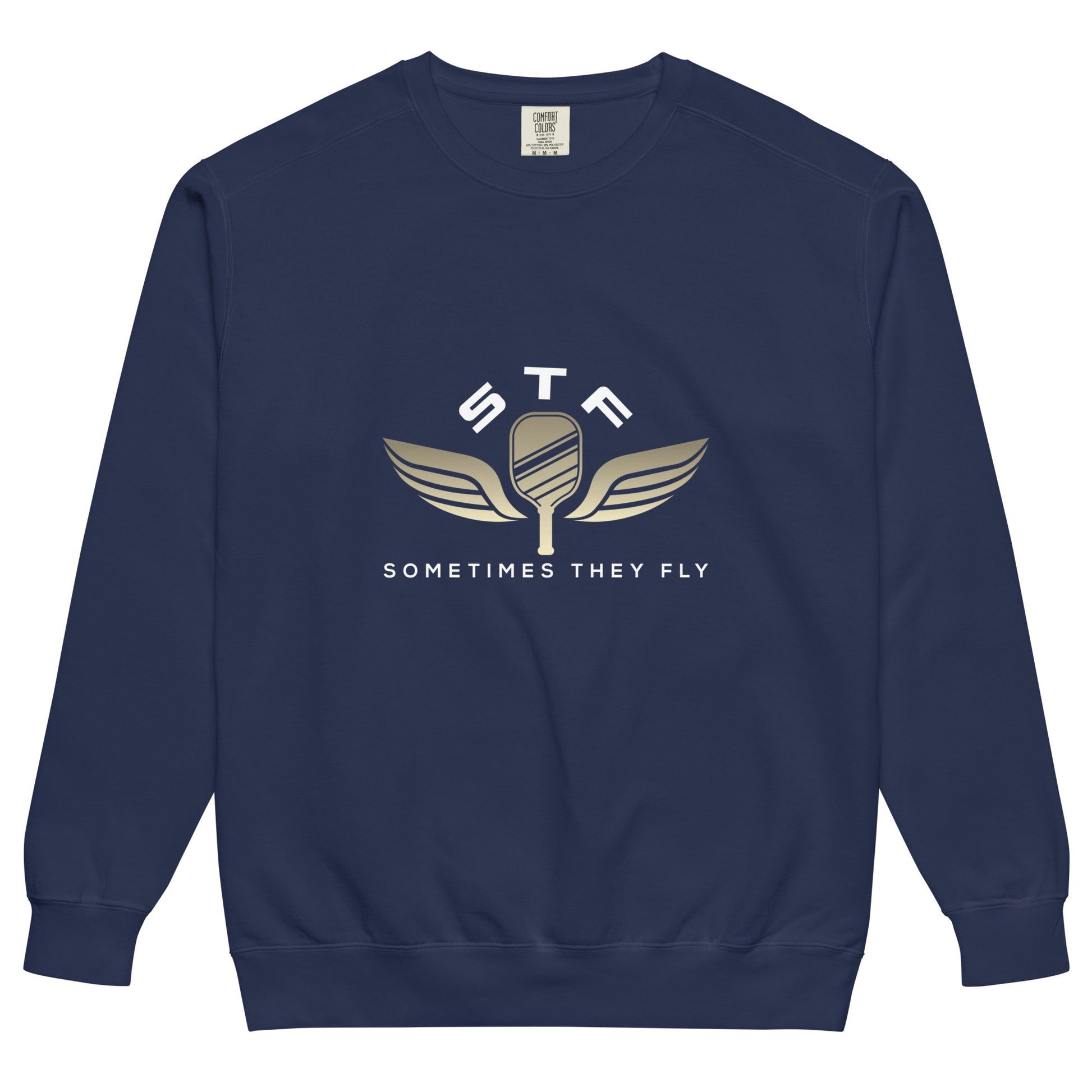 Sometimes they fly pickleball/comfort sweatshirt navy blue
