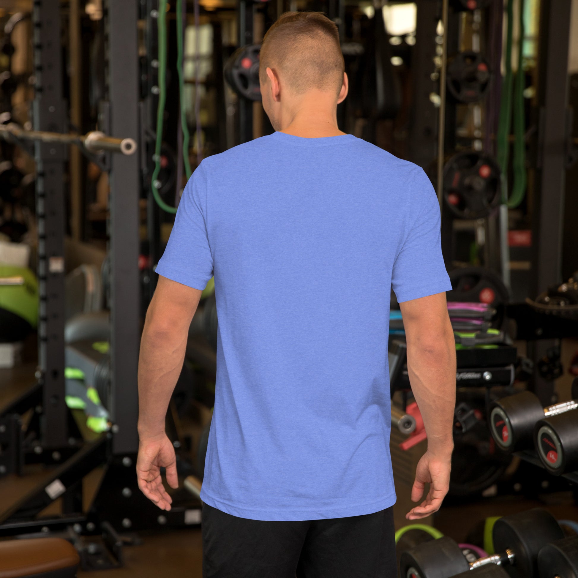 Sometimes they fly pickleball/casual/gym shirt heather Columbia blue big gold logo
