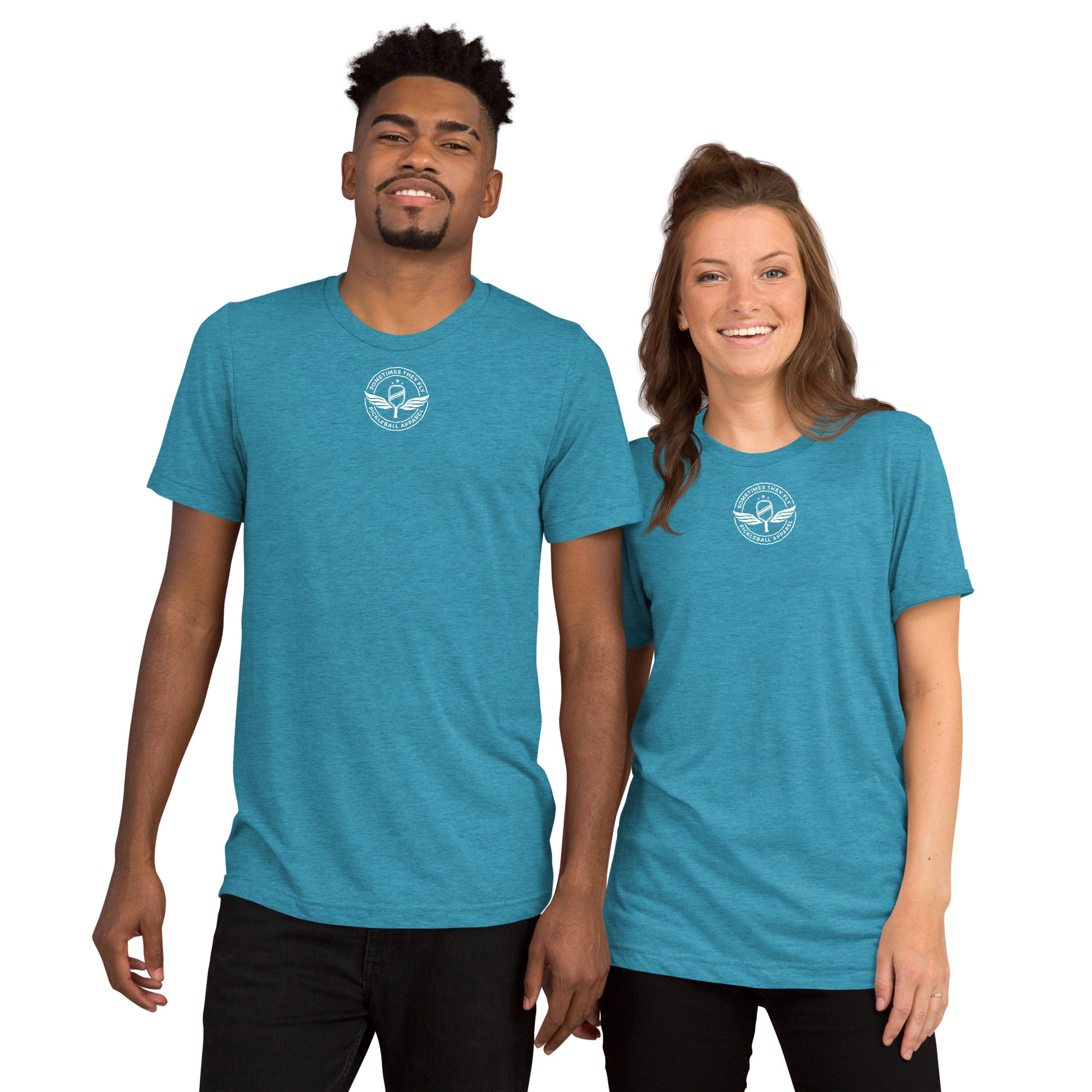 Sometimes They Fly athletic pickleball shirt men’s and women’s ultra blue