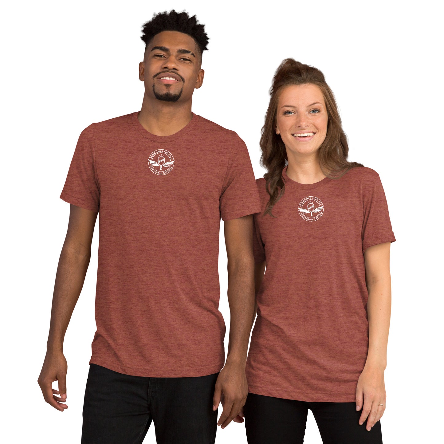 Sometimes They Fly athletic pickleball shirt men’s and women’s copper