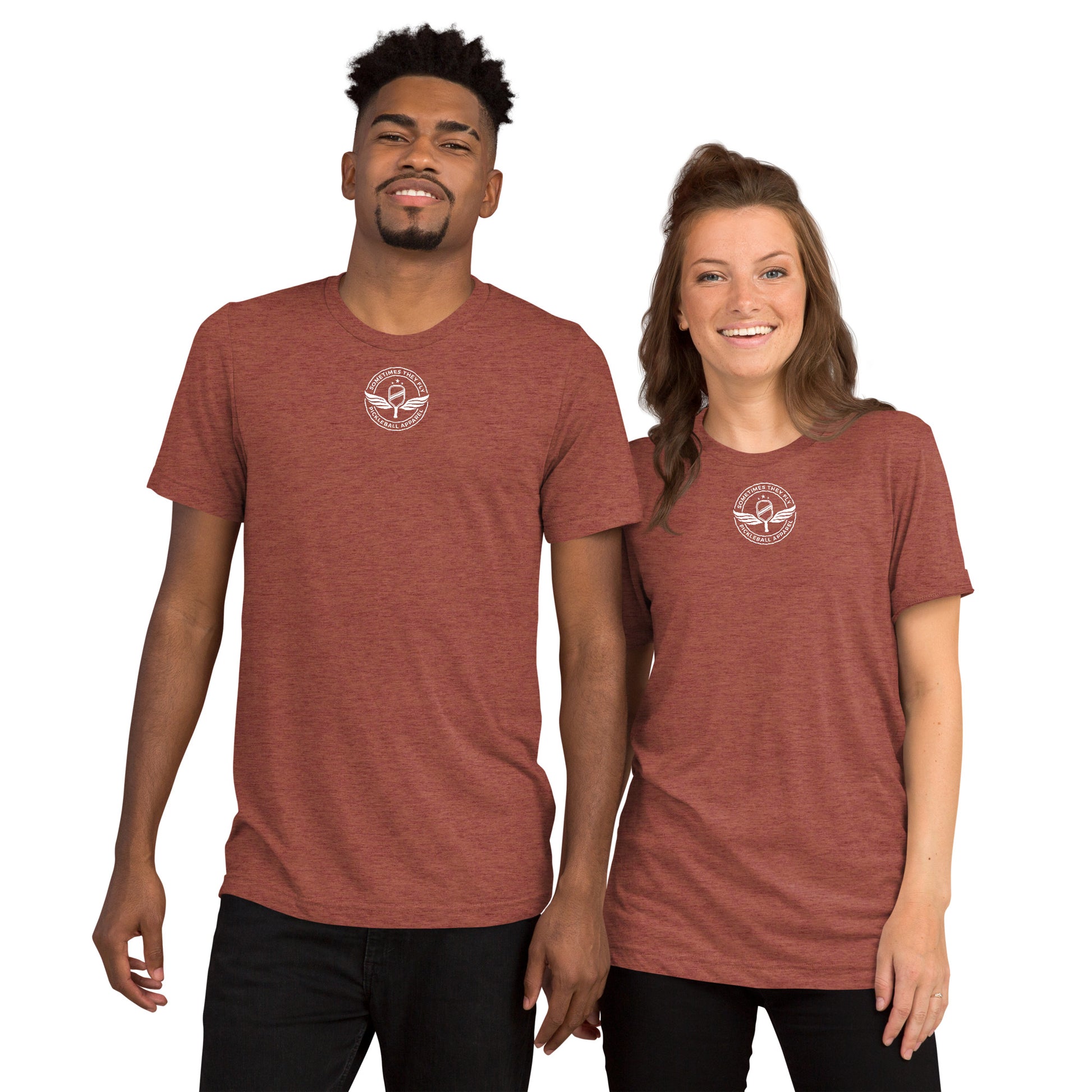 Sometimes They Fly athletic pickleball shirt men’s and women’s copper