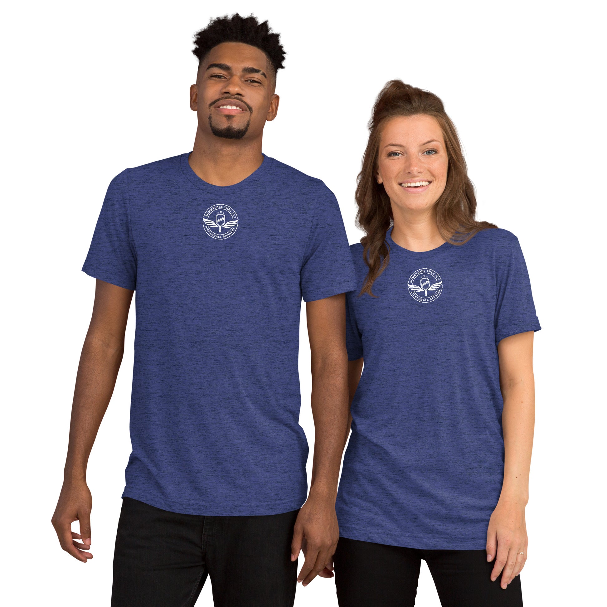 Sometimes They Fly athletic pickleball shirt men’s and women’s purple